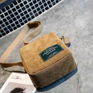 Brown Graphic print Patch Crossbody Bag